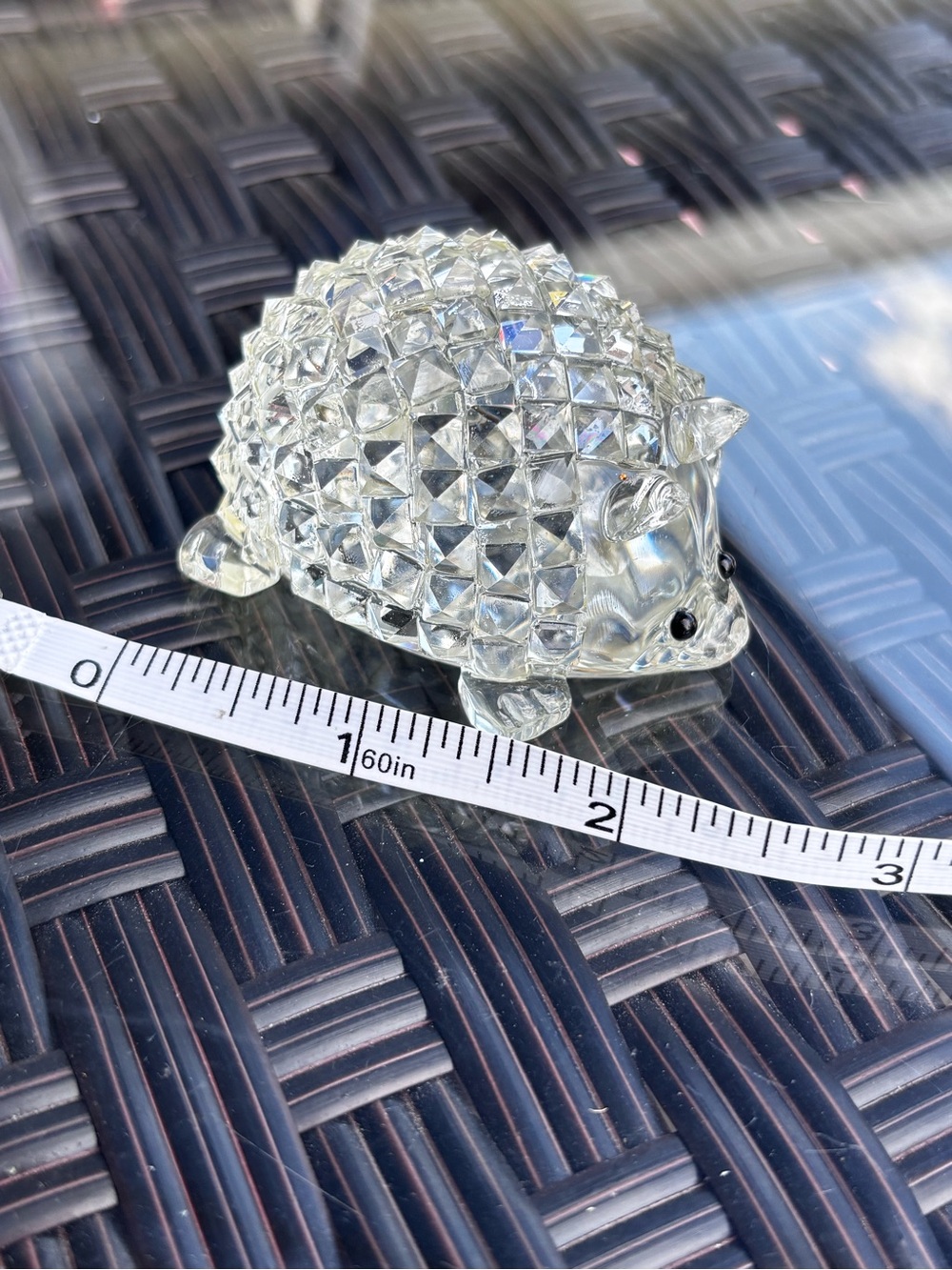 Clear glass Hedgehog Figurine Decorative Accent